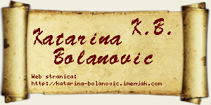 Katarina Bolanović vizit kartica